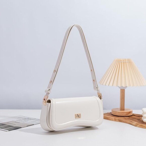 Women's White Joy Shoulder Bag  Ladies Fashion Handbag for Daily & Travel Use - Picture 5 of 7